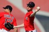 Boston Red Sox starting pitcher Chris Sale throws during spring training baseball camp Wednesday, Feb. 19, 2020, in Sarasota, Fla. (AP Photo/John Bazemore)