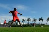 Washington Nationals infielder Carter Kieboom throws during spring training baseball practice Monday, Feb. 17, 2020, in West Palm Beach, Fla. (AP Photo/Jeff Roberson)