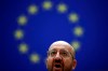 European Council President Charles Michel addresses European lawmakers during a plenary session on the inauguration of the new President of the United States and the current political situation, at the European Parliament in Brussels, Wednesday, Jan. 20, 2021. (AP Photo/Francisco Seco, Pool)