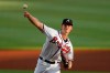 Atlanta Braves starting pitcher Mike Soroka works in the first inning of a baseball game against the New York Mets, Monday, Aug. 3, 2020, in Atlanta. (AP Photo/John Bazemore)