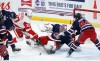 CP
Winnipeg Jets goaltender Connor Hellebuyck (37) stops the shot from Detroit Red Wings' Oskar Sundqvist (70) as Josh Morrissey (44) defends during third period NHL action in Winnipeg, Wednesday, April 6, 2022. THE CANADIAN PRESS/John Woods