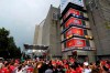 FILE - In this June 8, 2015, file photo, hockey fans gather around former Chicago Blackhawk Jeremy Roenick outside the United Center before Game 3 of the NHL hockey Stanley Cup Final against the Tampa Bay Lightning, in Chicago. The United Center is one of the possible locations the NHL has zeroed in on to host playoff games if it can return amid the coronavirus pandemic. The league will ultimately decide on two or three locations for games, with government regulations, testing and COVID-19 frequency among the factors for the decision that should be coming within the next three to four weeks. (John Starks/Daily Herald via AP, File)