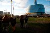 People gather in solidarity with the George Floyd protests across the United States at the Canadian Museum for Human Rights in Winnipeg, Friday, June 5, 2020. The museum and its morals have been recently questioned after numerous Black and Indigenous current and former employees shared stories of racism, descrimination and censorship. THE CANADIAN PRESS/John Woods