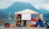 Protesters block the road access to one of Vancouver's port entrances in Vancouver Sunday, February 9, 2020. The protesters who are standing in solidarity with the Wet'suwet'en members opposed to the LNG pipeline in northern British Columbia are on day 4 of blocking the main ports in Vancouver. THE CANADIAN PRESS/Jonathan Hayward