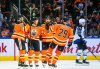 CP
Ryan Nugent-Hopkins (not shown) scored the game-winning goal at 18:04 of the third period to lift the host Oilers to a 4-3 win. (Jason Franson / The Canadian Press )