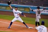 Los Angeles Dodgers starting pitcher Clayton Kershaw, bottom right, throws to first baseman Cody Bellinger to put out Arizona Diamondbacks' Josh Rojas on a ground ball during the second inning of a baseball game Thursday, Sept. 3, 2020, in Los Angeles. (AP Photo/Marcio Jose Sanchez)