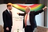 Britain's Prince Harry and Prime Minister Boris Johnson, left, at the UK Africa Investment Summit in London, Monday Jan. 20, 2020. Boris Johnson is hosting 54 African heads of state or government in London. The move comes as the U.K. prepares for post-Brexit dealings with the world. (Stefan Rousseau/Pool via AP)