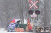 Protesters are seen near closed train tracks in Tyendinaga Mohawk Territory near Belleville, Ont. on Tuesday, Feb. 18, 2020, as they protest in solidarity with the Wet'suwet'en hereditary chiefs opposed to the LNG pipeline in northern British Columbia. THE CANADIAN PRESS/Lars Hagberg