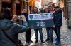 Juventus supporters visit Lyon, central France, ahead of the Champions League, round of 16th, first leg match Lyon against Juventus, Wednesday Feb. 26, 2020. Up to 3,000 Juventus fans are expected. As the coronavirus cases clustered in northern Italy kept climbing and European countries reported new ones with Italian travel ties Tuesday, authorities across the continent tried to strike a balance between taking prudent public health measures and preventing panic. (AP Photo/Daniel Cole)