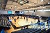 Yeshiva and Worcester Polytechnic Institute players warm up before an NCAA DIII college basketball game that allowed no spectators on Friday, March 6, 2020, in Baltimore, Md. The game at Johns Hopkins University is believed to be the first U.S. sports event held without fans because of the new coronavirus. (AP Photo/Terrance Williams)