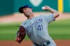 Kansas City Royals starting pitcher Danny Duffy throws during the first inning of a baseball game against the Detroit Tigers, Wednesday, July 29, 2020, in Detroit. (AP Photo/Carlos Osorio)