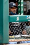 Detroit Tigers manager Lloyd McClendon watches his team play against the Cleveland Indians in the first inning of a baseball game, Saturday, Sept. 19, 2020, in Detroit. McClendon is now the manager of the Tigers after Ron Gardenhire announced his retirement earlier in the day. (AP Photo/Jose Juarez)