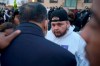 Damik Bryant, right, brother of Daunte Wright, talks with the Rev. Jesse Jackson outside the Brooklyn Center Police Department, Saturday, April 17, 2021, in Brooklyn Center, Minn. Daunte Wright was fatally shot by a police officer during a traffic stop in Brooklyn Center. (AP Photo/Julio Cortez)