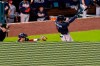Atlanta Braves' Dansby Swanson hits a home run during the eighth inning of the team's baseball game against the Washington Nationals in Washington, Thursday, Sept. 10, 2020. (AP Photo/Manuel Balce Ceneta)