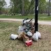 SUPPLIED - overflowing garbage at Munson Park off Wellington Crescent Sunday, May 16, 2021