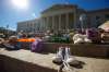 MIKE DEAL / WINNIPEG FREE PRESS
Hundreds of children’s shoes have been put on the steps at the Manitoba Legislative building to commemorate the tragic discovery of a mass grave on the grounds of the Kamloops Residential School.