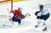 Montreal Canadiens goaltender Jake Allen gloves a shot from Winnipeg Jets' Dylan DeMelo during second period NHL hockey action in Montreal on Friday, April 30, 2021. THE CANADIAN PRESS/Paul Chiasson