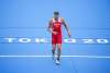 Tyler Mislawchuk is out of the relay event after injuring his Achilles during the men's race on Sunday. (Leah Hennel / The Canadian Press)