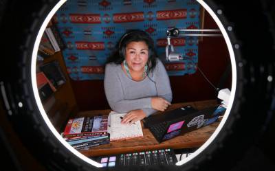 Writer and award-winning producer Kim Wheeler in her studio. (Ruth Bonneville / Winnipeg Free Press)