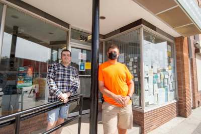 John Morrissette and Daniel Waycik. The North End grassroots group’s new program aims to change security enforcement and uplift everyone involved. (Mike Sudoma / Winnipeg Free Press)