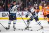 Winnipeg Jets' Mark Scheifele, left, and Cole Perfetti warm up before taking on the Edmonton Oilers during NHL preseason action in Edmonton on Saturday.THE CANADIAN PRESS/Jason Franson