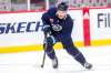 MIKAELA MACKENZIE / WINNIPEG FREE PRESS
Cole Perfetti takes part in Jets practice at Canada Life Centre in Winnipeg on Tuesday. Perfetti will get to play in his first regular-season NHL game when the Jets open their season against the Ducks Wednesday in Anaheim.