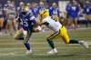 Winnipeg Blue Bombers' Andrew Harris runs for a first down against the Edmonton Elks Friday. The star running back from Winnipeg has been brilliant since returning to the lineup from injury. THE CANADIAN PRESS/John Woods