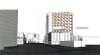 The proposed building is seen from Portage Avenue looking east toward downtown. (City of Winnipeg / Cibinel Architecture)