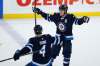JOHN WOODS / WINNIPEG FREE PRESS
Winnipeg Jets&rsquo; Mark Scheifele celebrates his game-winning shootout goal against the Dallas Stars in Winnipeg on Tuesday.