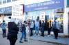 University of Manitoba Faculty Association (UMFA) members and students arrive at Premier Heather Stefanson’s constituency office Monday morning to conduct a sit-in. (Mike Deal / Winnipeg Free Press)