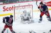 Winnipeg Jets' Dylan DeMelo, left, scores on Los Angeles Kings goaltender Cal Petersen during the third period in Winnipeg on Saturday. THE CANADIAN PRESS/John Woods