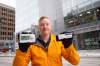 Matt Froese holds the CO2 detection devices. (Mike Sudoma / Winnipeg Free Press)