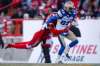 The Winnipeg Blue Bombers play the Calgary Stampeders in a game meaningless for either team, Saturday. THE CANADIAN PRESS FILES/Jeff McIntosh