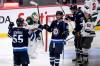 Winnipeg Jets’ Mark Scheifele celebrates his power play goal against the Minnesota Wild with Kyle Connor during the first period in Winnipeg on Tuesday. THE CANADIAN PRESS/Fred Greenslade
