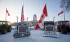 MIKE DEAL / FREE PRESS FILES
Protesters block the entrance to the Manitoba Legislative building on Broadway Avenue last week.