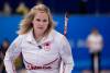 Canada’s Jennifer Jones, competes, during the women’s curling match against Denmark, at the 2022 Winter Olympics, Thursday, Feb. 17, 2022, in Beijing. (Nariman El-Mofty / The Associated Press files)