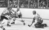 Peter Bregg / The Canadian Press files
Team Canada’s Paul Henderson (left) shoots on Team USSR goalie Vladislav Tretiak (right) during the 1972 Summit tournament in Toronto on Sept. 4, 1972.