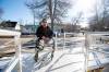 Mike Sudoma / Winnipeg Free Press
 Jeff Carpenter sits on his newly installed wheelchair ramp, which he rents for $400 a month; the former welder can no longer work owing to his disability.