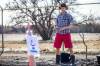 Chris Thompson had no trouble reeling in the laughs when he cast a fishing line into a giant pothole on Route 90 Wednesday. (Mikaela MacKenzie / Winnipeg Free Press)

Thompson cast a lure into the depths of a sizable pothole