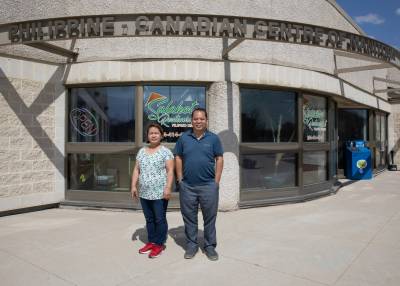 JESSICA LEE / WINNIPEG FREE PRESS 
PCCM president Virgie Gayot (left) and PCCM chair of events and programs Dante Aviso. Gayot says upcoming events will be an opportunity for friends to reconnect.