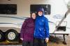 MIKAELA MACKENZIE / WINNIPEG FREE PRESS
Randi and Bob Nickel in full rain gear after setting up their trailer for the long weekend.