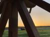 TERRY DOERKSEN
A pastoral view of Zik the Shorthorn ox through a wheel of the Red River cart he is pulling south to St. Paul, Minn.