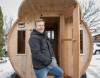 JESSICA LEE / WINNIPEG FREE PRESS
Lucas Stewart and his partners have bought a second sauna for the Backyard Barrel as their first sauna is booked solid until February.