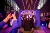 Hundreds of fans lined up for a chance to have their picture taken with the Grey Cup, including Chloe Bailey, and her parents Jeffrey and Alayna. (Daniel Crump / Winnipeg Free Press)