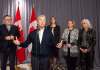 Mike Sudoma / The Canadian Press
Minister of Foreign Affairs Francois-Philippe Champagne speaks to media alongside (from left) Permanent Representative of Canada to the United Nations Marc-Andre Blanchard, acting Canadian Ambassador to the U.S. Kirsten Hillman, Canadian High Commissioner to the U.K. Janice Charette, and Canadian Ambassador to France Isabelle Hudon during the Liberal cabinet retreat in Winnipeg on Sunday.