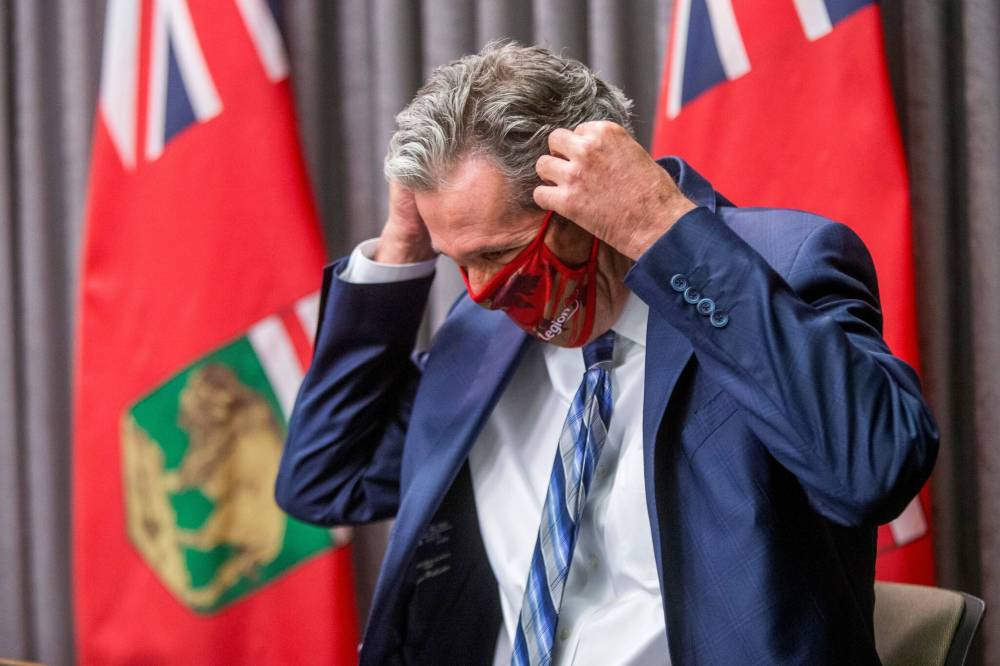 Premier Brian Pallister’s popularity hit rock bottom with a June poll showing the Progressive Conservative party had the support of only 29 per cent of Manitobans. Pallister resigned less than two months later.
MIKAELAMACKENZIE / WINNIPEG FREE PRESS FILES