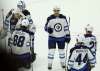 DeMelo (12) celebrates with his new teammates after defeating the Ottawa Senators. (Fred Chartrand / The Canadian Press)