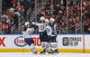 THE CANADIAN PRESS/Jason Franson
Winnipeg Jets celebrate a goal against the Edmonton Oilers during second period NHL action in Edmonton on Wednesday.