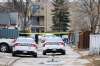 Police officers work at the scene of an officer-involved shooting near Pipeline Road and Adsum Drive on Saturday. The incident took place in the early Saturday morning. Daniel Crump / Winnipeg Free Press