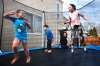 JOHN WOODS / WINNIPEG FREE PRESS
Marina Havard and her children Jayden, 7, left, Quinn, 5, centre, and Zen, 9, in their backyard Thursday. Havard is frustrated the province is lifting restrictions on business while putting education and family support on the back burner of COVID-19 response.